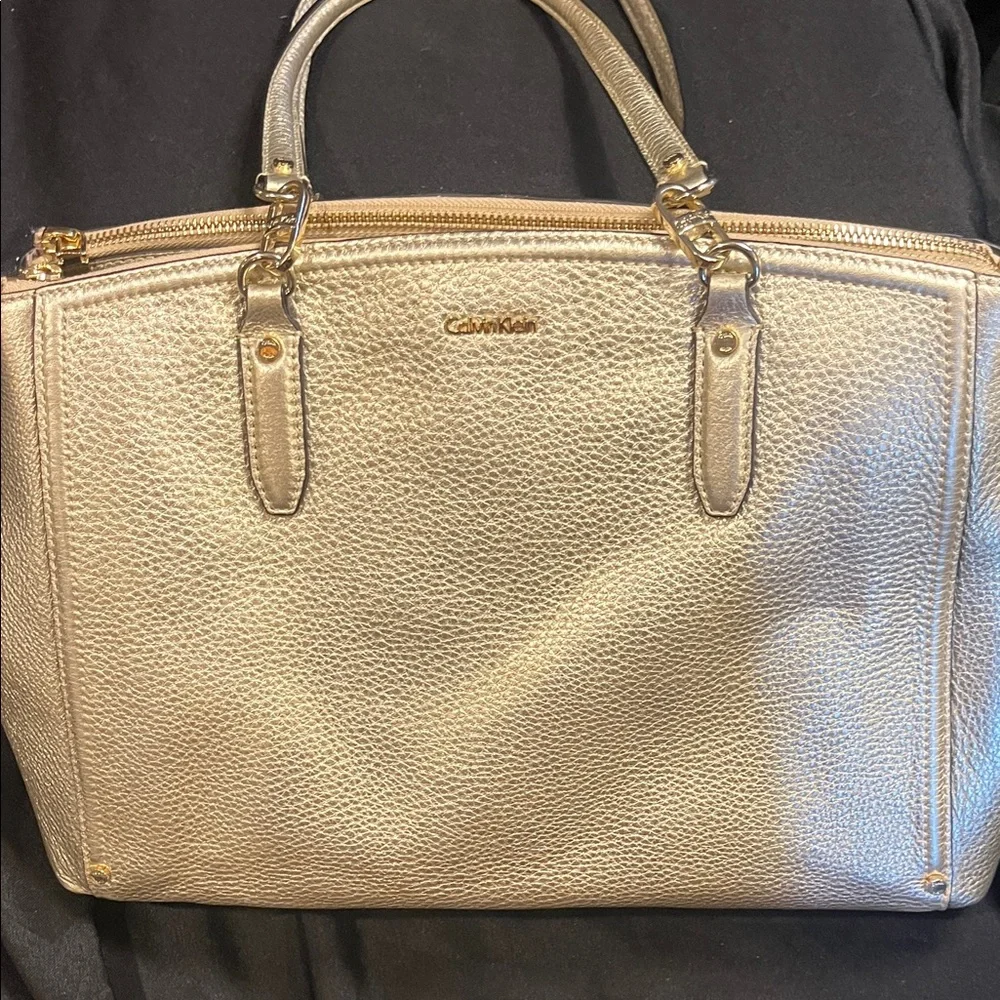 Calvin Klein Metallic Gold Satchel